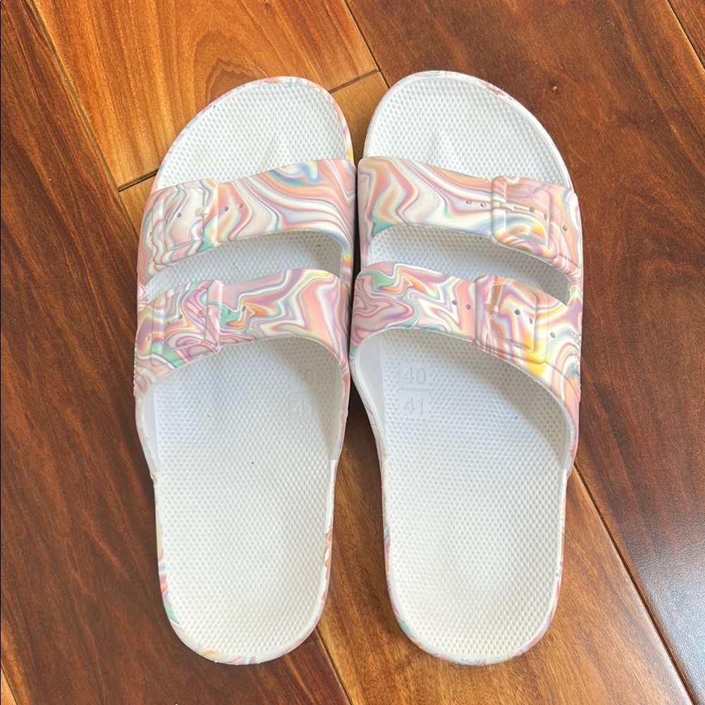 Colorful Marble Slide Sandals